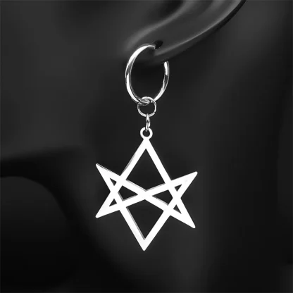 Hanging Hexagram Decor Earrings