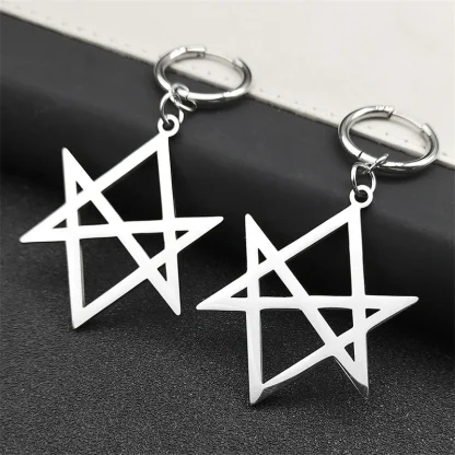 Hanging Hexagram Decor Earrings - Image 2