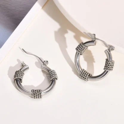 Hoop Earrings with Rope Decor Detailing