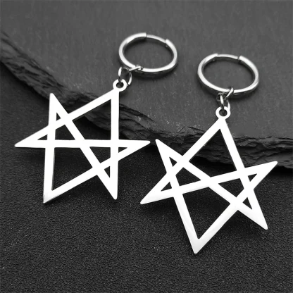 Hanging Hexagram Decor Earrings - Image 7