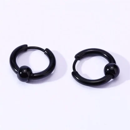 Hinged Hoop Earrings with Captive Bead