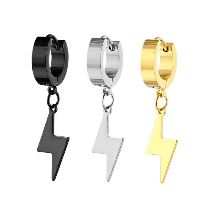 Lightning Bolt Shaped Dangle Earrings