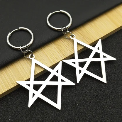 Hanging Hexagram Decor Earrings - Image 3