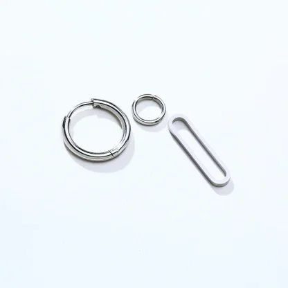 Hoop Earrings with Paper Clip Design - Image 4