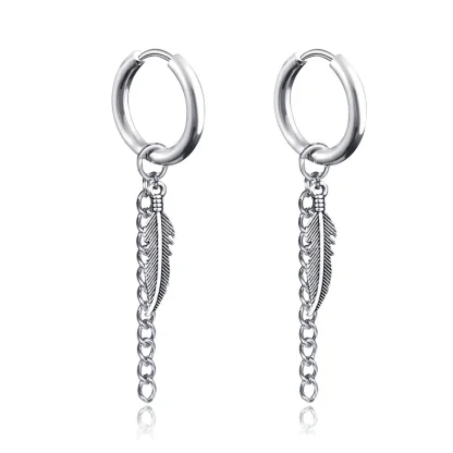 Hoop Earrings with Dice Dangle - Image 10