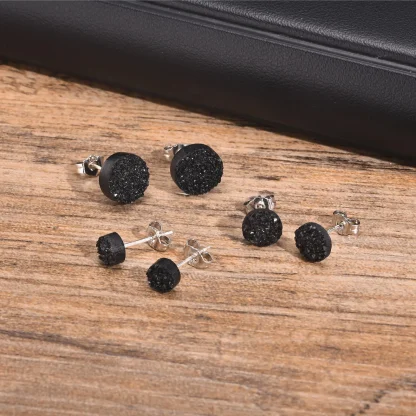 Luxury Black Crystal-like Stud Earrings