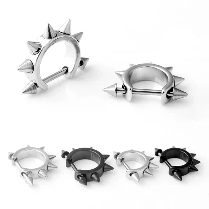 Helix Piercing Earrings with Spike Design - Image 2