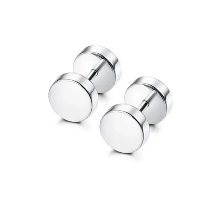 Shiny Stud Earrings with Iridescent Finish - Image 9