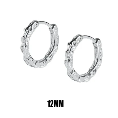 Round Shiny Earrings with Irregular Texture - Image 7