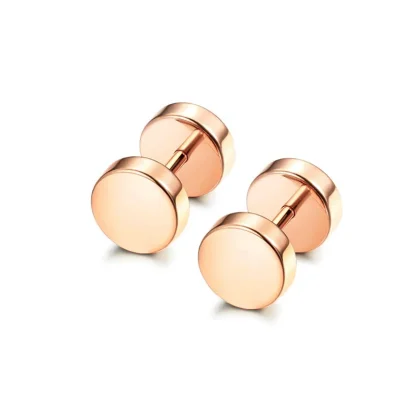 Shiny Stud Earrings with Iridescent Finish - Image 11