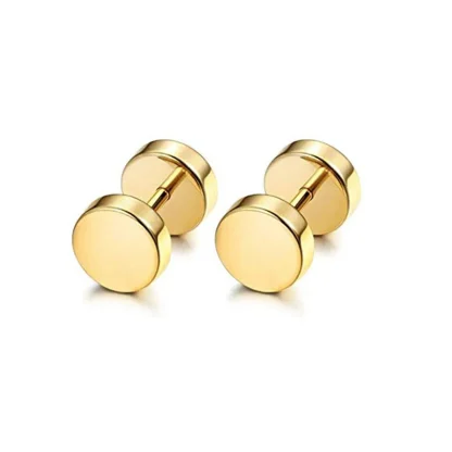 Shiny Stud Earrings with Iridescent Finish - Image 10